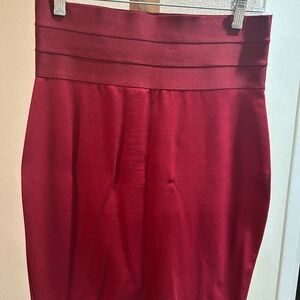 Red stretchy pencil skirt